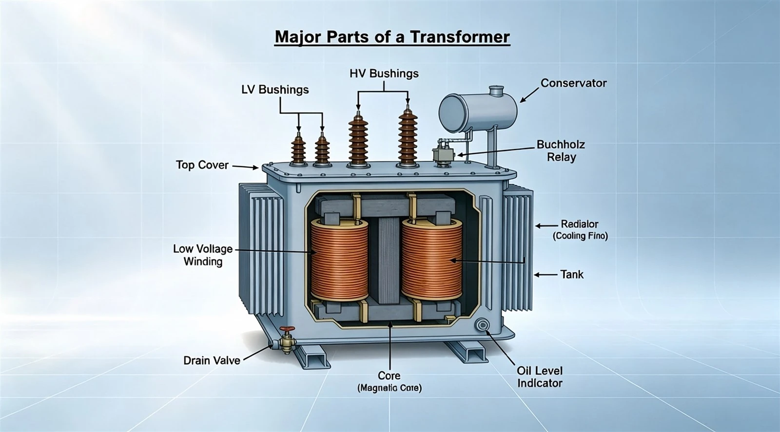 labeled diagram showing major transformer parts labeled diagram showing major transformer parts